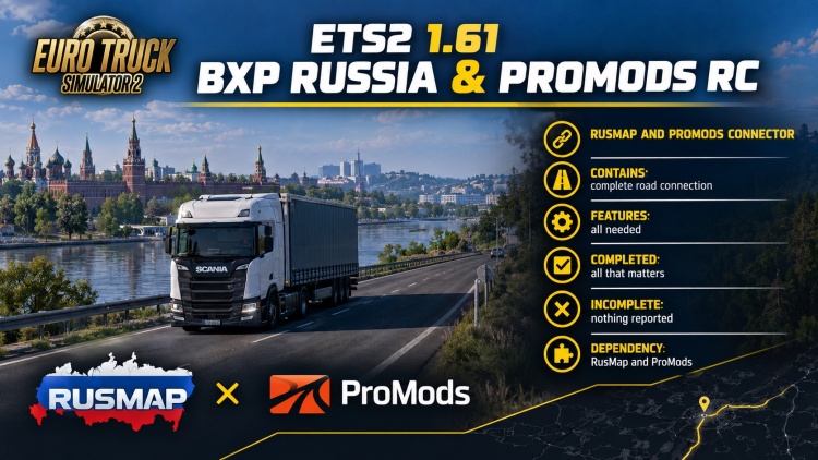 ETS2 - BXP Rusya & ProMods RC (1.61) - modu