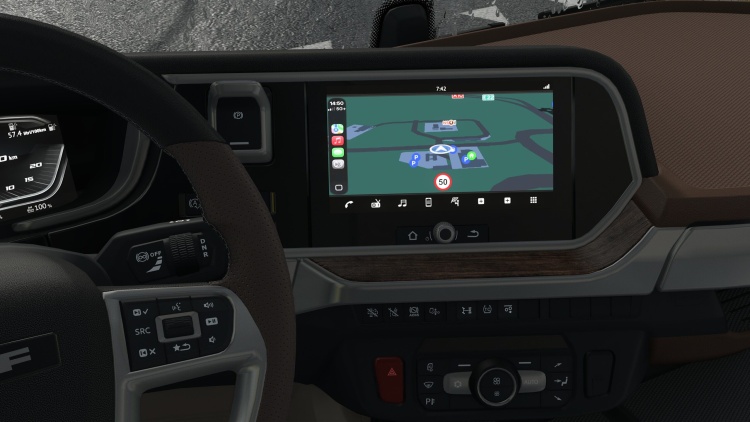 ETS2 - DAF 2021 için CarPlay (1.61) - modu