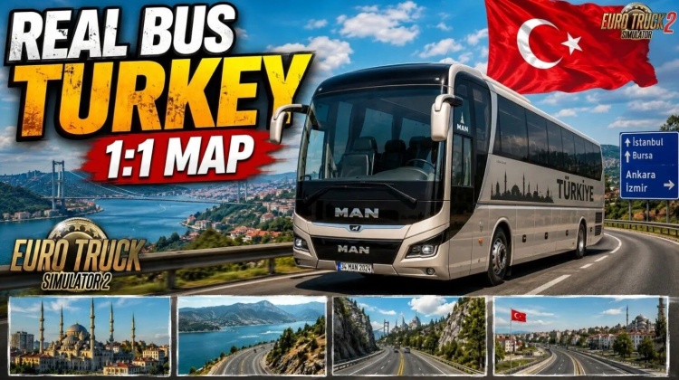 ETS2 - Real Bus Türkiye 1:1 Haritası (1.60)