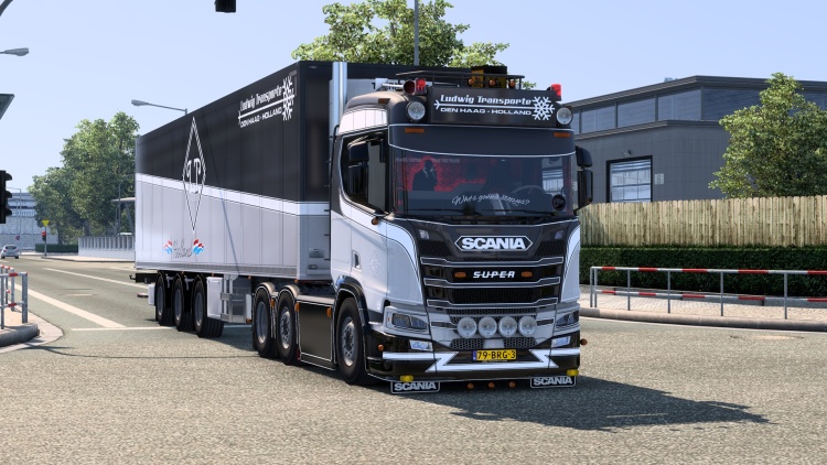 ETS2 - Scania R590 Ludwig Transporte & Schmitz Römork (1.60) - modu