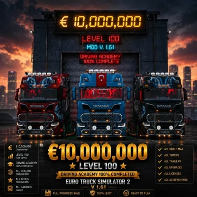 ETS2 - Tam İlerleme Kaydedilmiş Oyun (1.61) - modu
