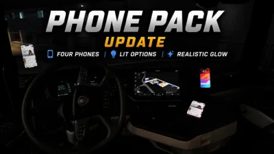 ETS2 - Tüm Kamyonlar İçin Telefonlar: Aydınlatmalı Ekranlar Güncellemesi (1.60) - modu