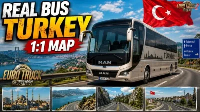 ETS2 - Real Bus Türkiye 1:1 Haritası (1.60) - modu