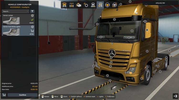 ETS2 - Tüm Kamyonlar İçin Ksenon Farlar (1.60 - 1.61) - modu
