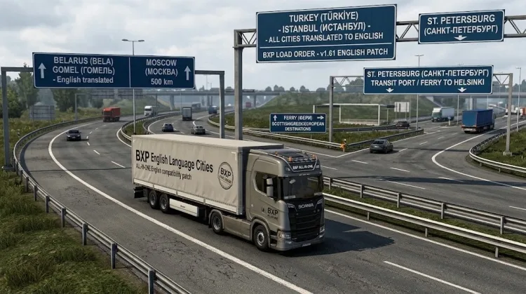 ETS2 - BXP İngilizce Dil Şehirleri Düzeltmesi (1.61) kapak görseli ETS2 - BXP İngilizce Dil Şehirleri Düzeltmesi (1.61)