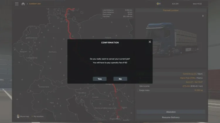 ETS2 - Ücretsiz İş İptali (1.62)
