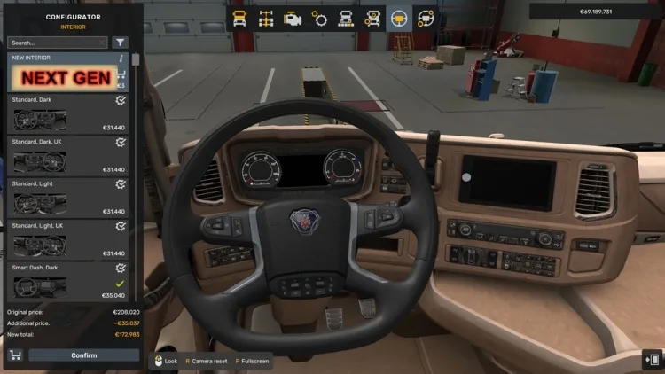 ETS2 - Scania S/R Yeni Nesil Vabis İç Mekan (1.61)