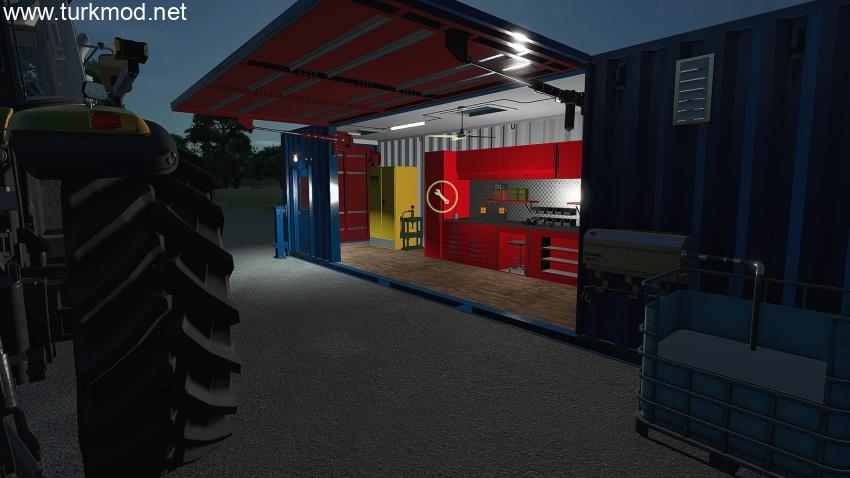FS25 - Placeable Container Garage V1.0