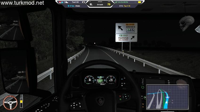 ETS2 - Brighter Low Beam Reverse Lights V1.57.251214