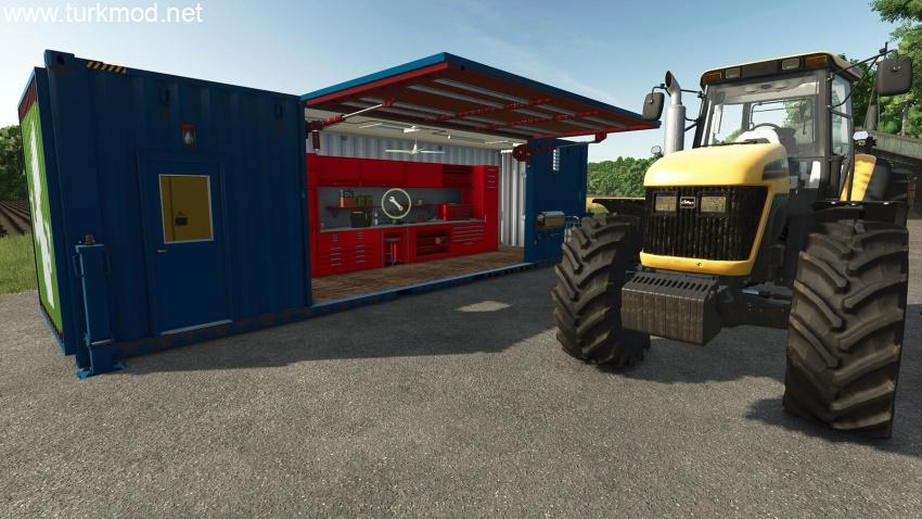 FS25 - Placeable Container Garage V1.0