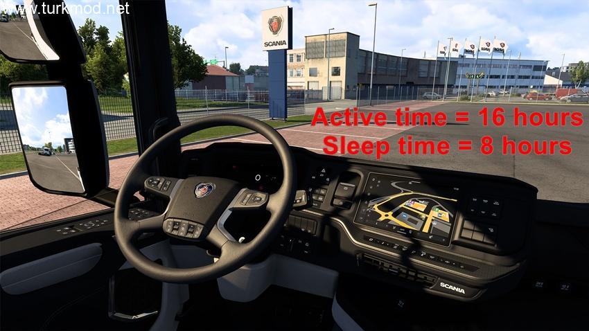 ETS2 - Sleep Time 8 Hours, Active Time 16