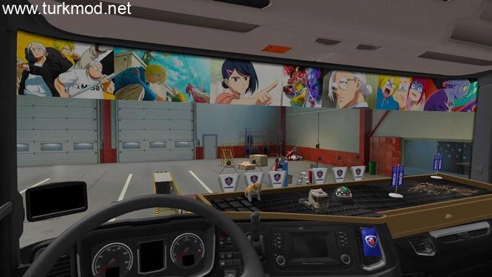 ETS2 - Sakamoto Days Scania Window Sticker Pack V1.0 ETS2 - Sakamoto Days Scania Window Sticker Pack V1.0