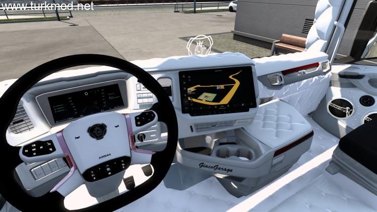 Interior Scania S Padre Pio italian Style White V1.57